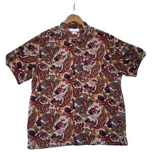 Paisley Floral Short Sleeve Button-Up Shirt| XL | Like New